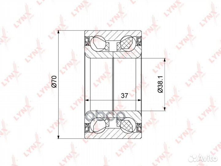 Подшипник ступицы перед. 37x38x70 WB-1451 LYN