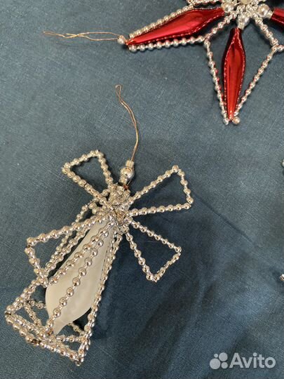 Современные монтажные елочные игрушки стеклярус