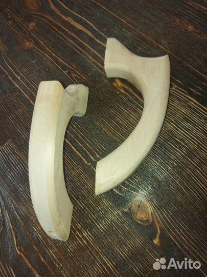 Дверные ручки деревянные, для бани (2 шт), берёза