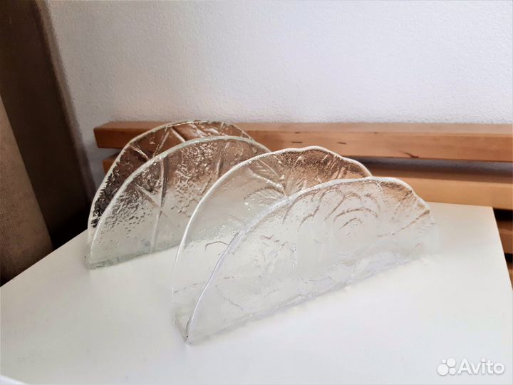 Салфетницы Muurla финское ледяное стекло винтаж