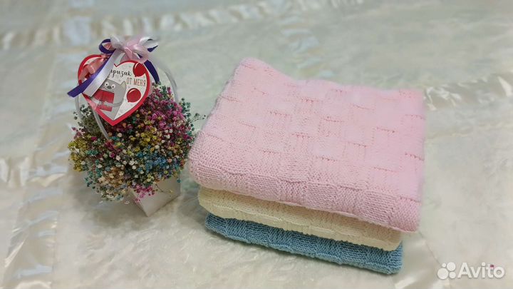 Плед детский вязаный