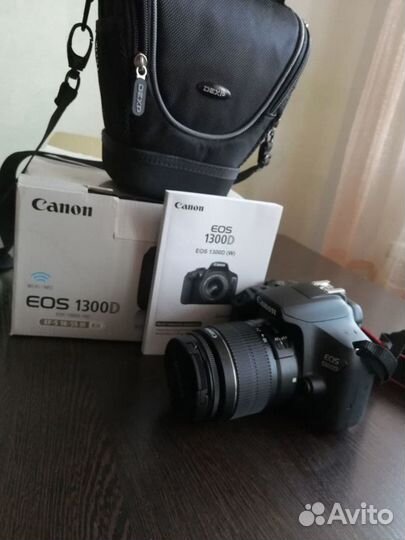 Фотоаппарат Canon 1300D Full kit+2 батареи и чехол