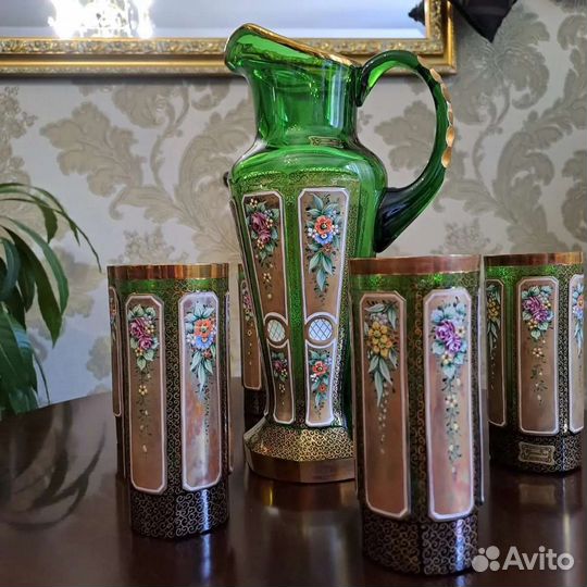 Графин и бокалы богемия