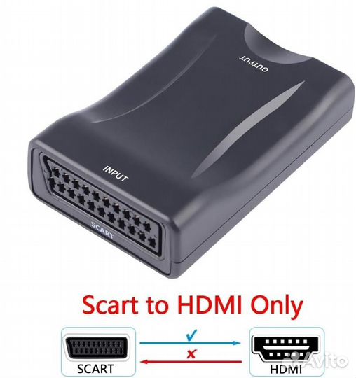 Переходник-конвертер scart-hdmi H69