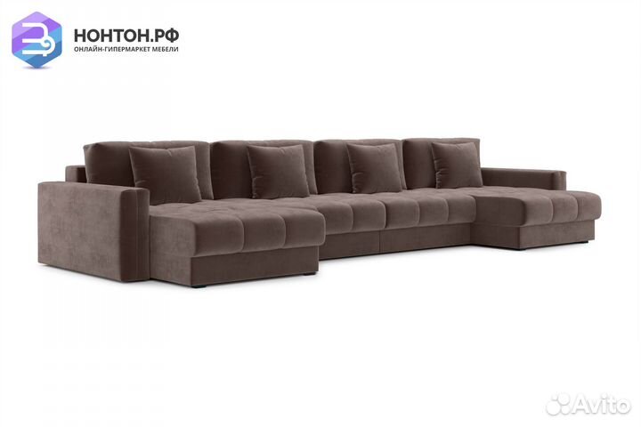 Диван п-образный тик-так Монарх М2О2 коричневый
