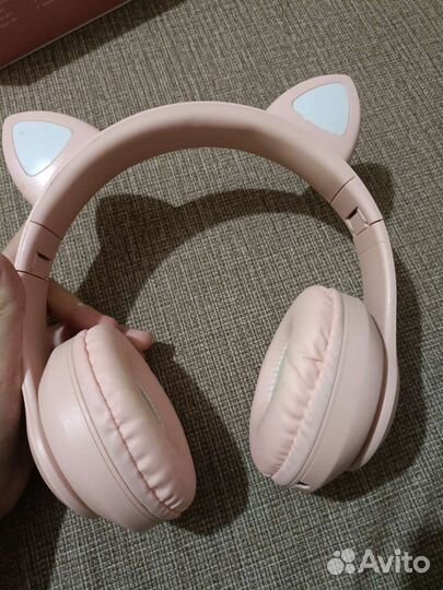 Наушники с кошачьими ушками Wireless светящиеся
