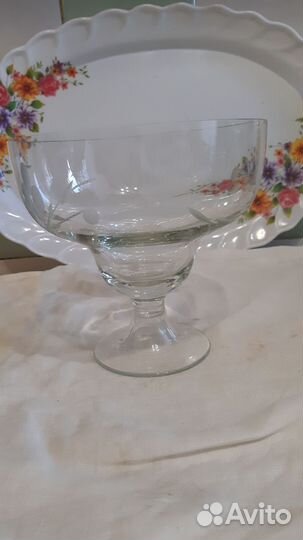 Ваза на ножке стекло СССР