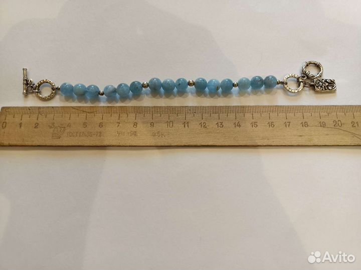 Браслет из натурального аквамарина