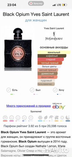 Ароматы YSL,оригинал