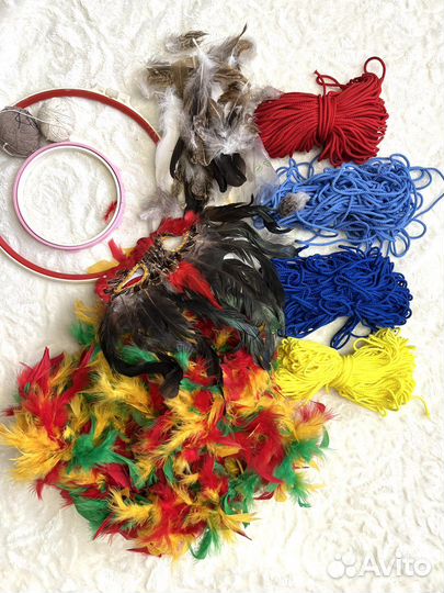 Боа из перьев шнур для плетения Перья пестрые
