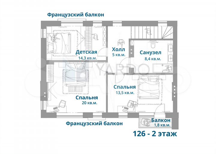 Таунхаус 126 м² на участке 2,5 сот.