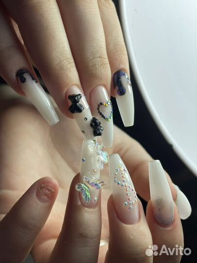 Маникюр гель лак наращивание ногтей