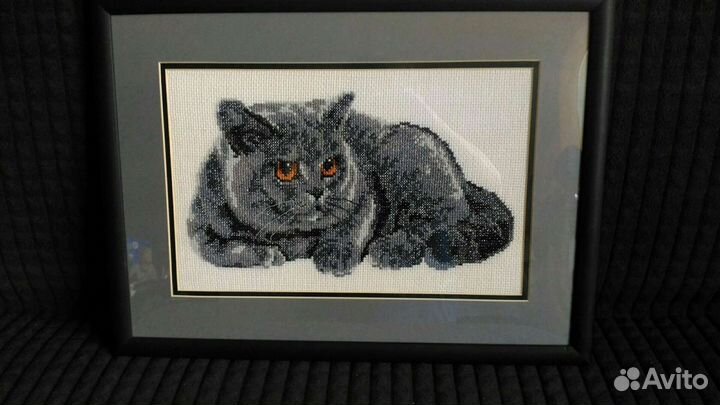 Кот вышивка картина