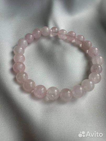 Браслет из натурального розового кварца 