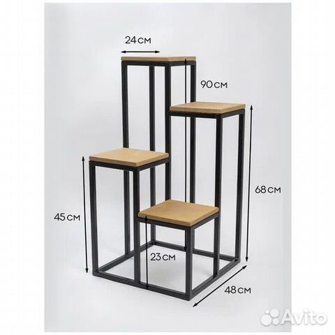 Подставка для цветов в стиле лофт.Стеллаж