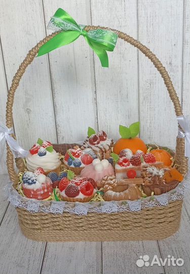 Корзина из мыла зелёная