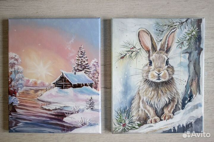 Картины Зимние мотивы, Зима,Новый год