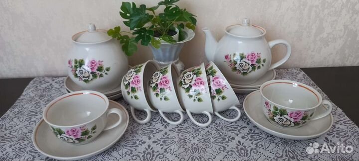 Сервиз чайный Песочное новый СССР (винтаж)