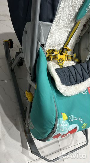 Детские санки коляска с колесами