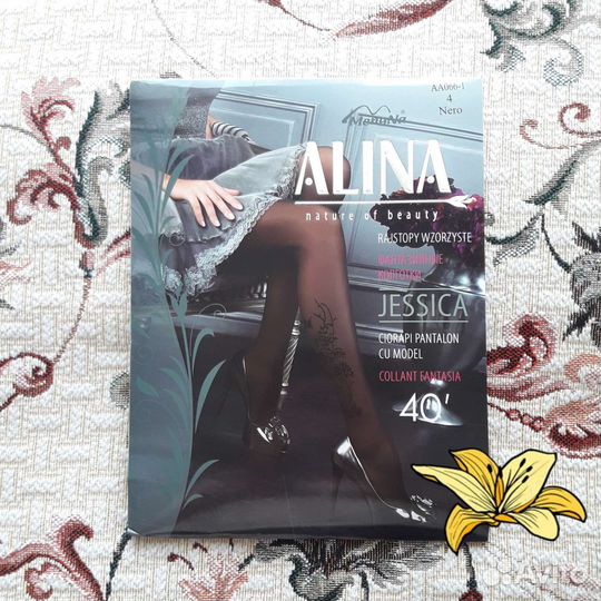 Колготки Alina с рисунком имитацией тату