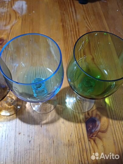 Фужеры цветное стекло СССР 4шт