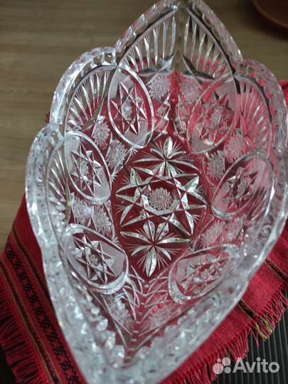 Ваза хрустальная Чехословакия.Ладья СССР