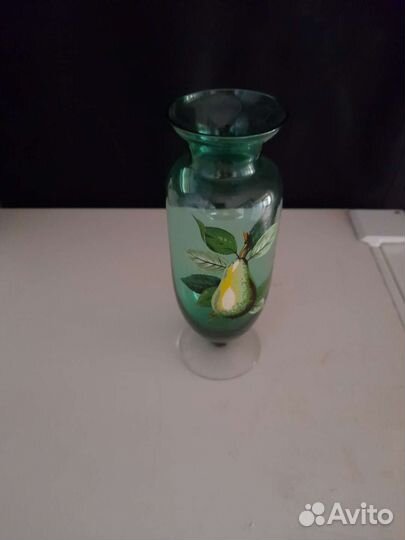 Ваза на ножке цветное стекло СССР