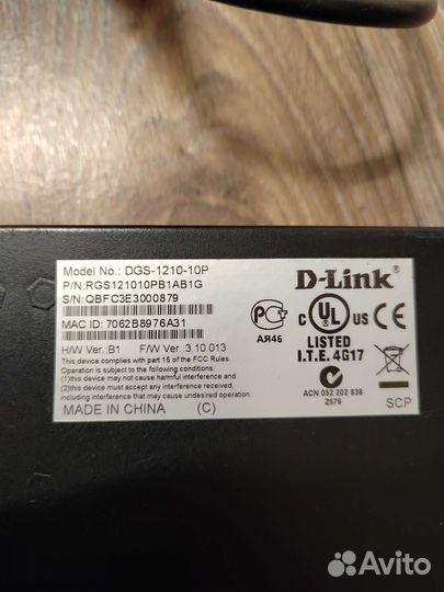 Коммутатор D-link DGS-1210-10P