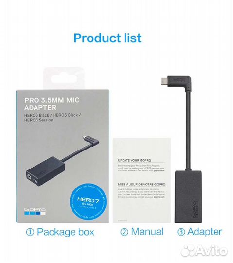 Адаптер для микрофона GoPro 11/10/9/8/7/6/5