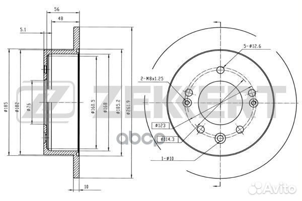 Диск торм. зад. Hyundai Elantra II 05- Sonata