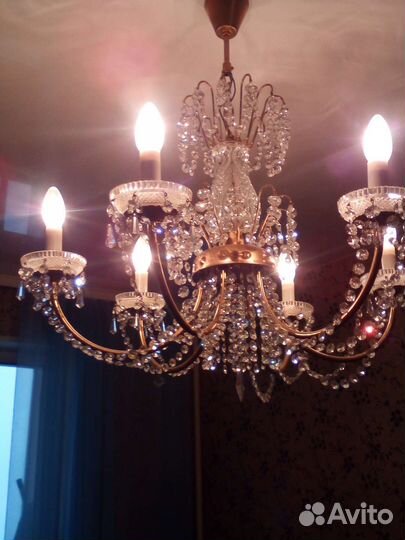 Люстра хрустальная бу чехия СССР