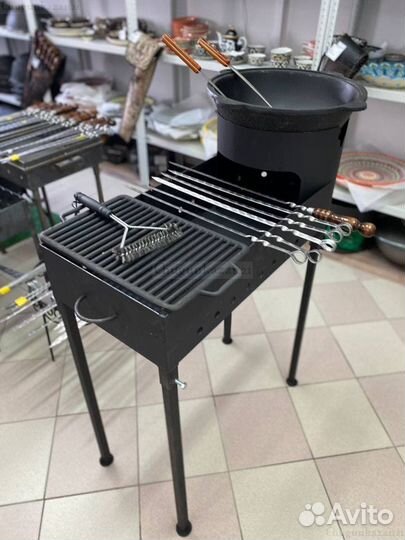 Мангал с печью под казан