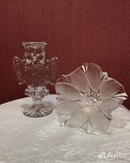 Подсвечник сова и конфетница форма цветка