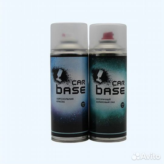 Carbase. Краска аэрозольная. Лак автомобильный. FAW 6A mercury blue (База 500мл + Лак 500мл)
