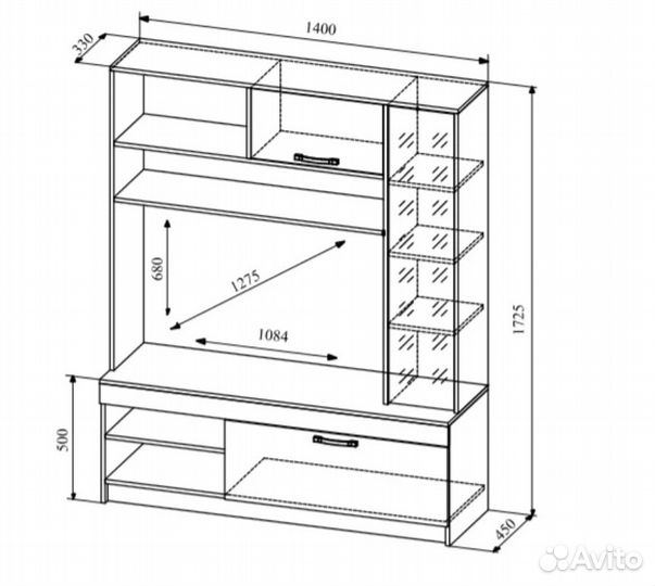 Стенка в гостиную под тв Софи 1