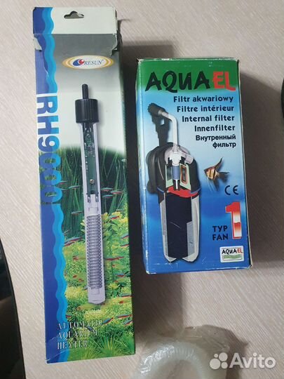 Набор для аквариума: подогреватель, фильтр, помпа