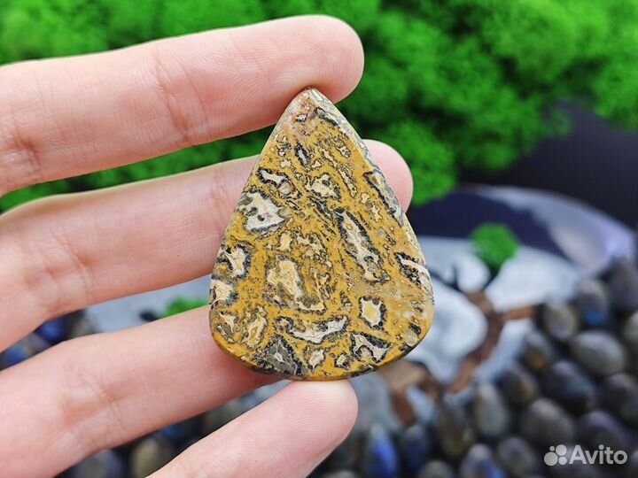 Кабошон Яшма пейзажная 41,0-31,4-6,3