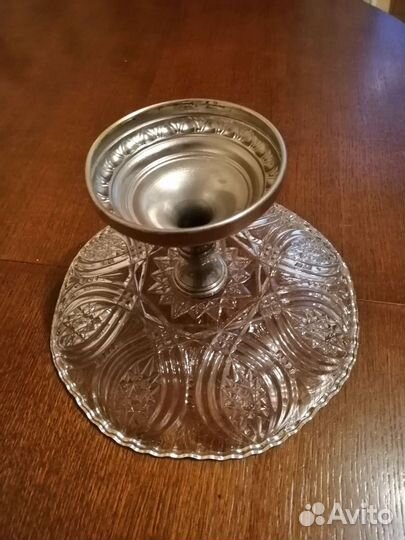 Ваза для фруктов мельхиоровая ножка