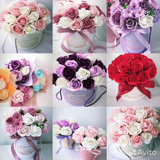 Неувядающие букеты из мыльных роз цветы