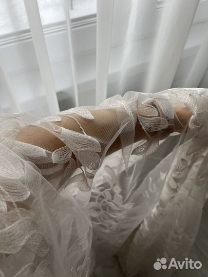 Ткань кружево шитье свадебное