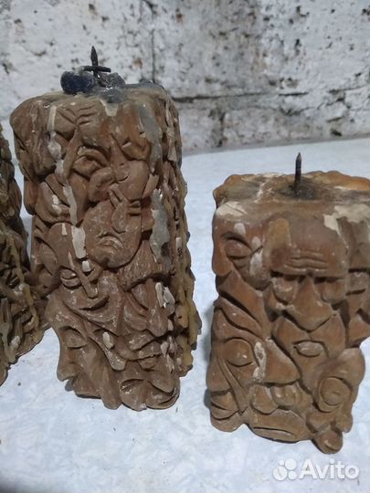 Подсвечники дерево авторская работа винтаж