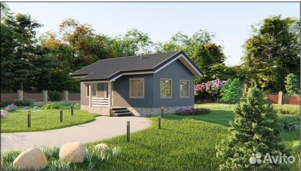 Каркасный дом под ключ 58м2 Сканди58