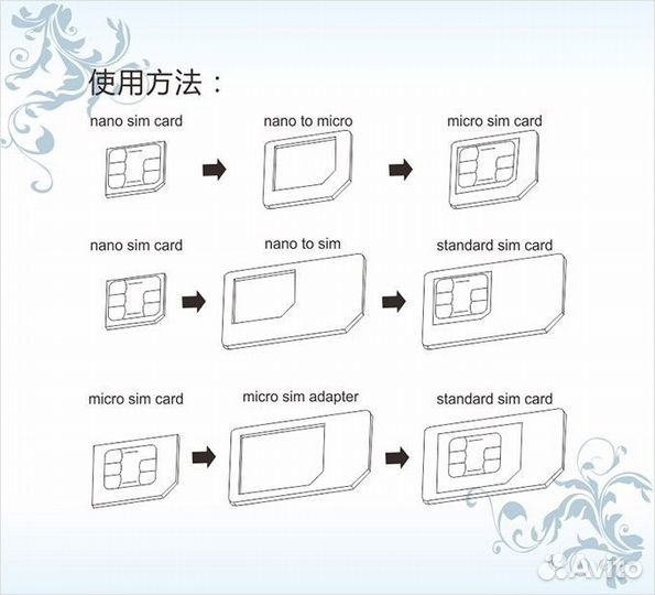 Адаптер для нано и микросим noosy