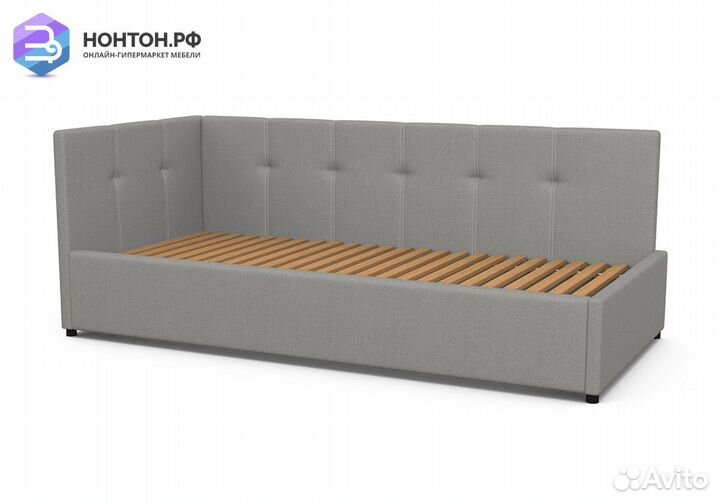 Софа Квадро рогожка серая