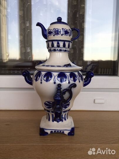 Самовар с чайничком, Гжель СССР