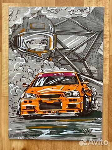 Картина на холсте JDM Drift RDS 25х35