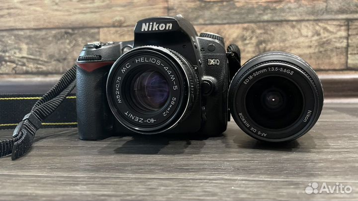 Nikon d90 объектив 18-55mm + zenit helios 44m-5