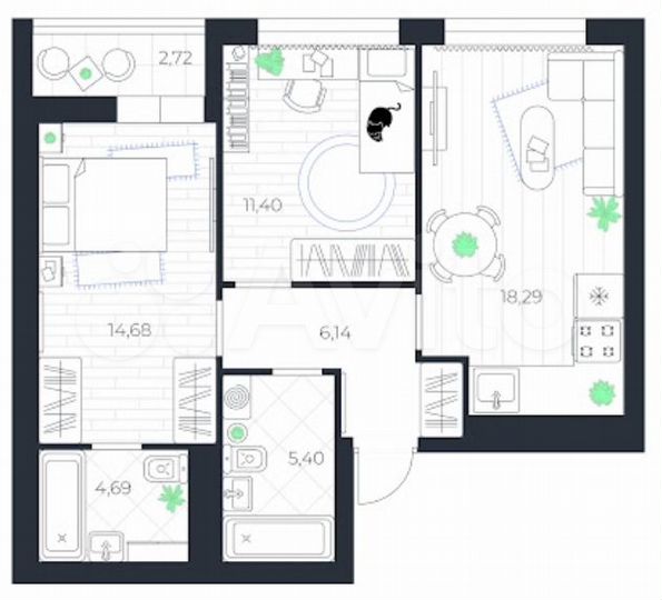 3-к. квартира, 62 м², 10/14 эт.