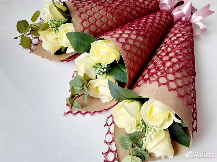 Букет из мыльных роз