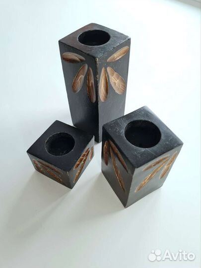 Ваза и подсвечники из тика